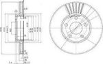 DELPHI Диск тормозной передний вентилируемый AUDI 100 91>/A4 95>08/A6 95>05/VW PASSAT 97>00 (цена за 1 шт., в упак. 2 шт.) (8E0 615 301Q, BG2745)
