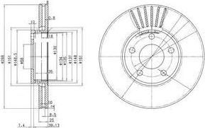 Delphi BG2745C тормозной диск на SKODA SUPERB (3U4)