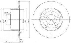 Delphi BG2746C тормозной диск на SKODA SUPERB (3U4)