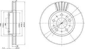 Delphi BG2841 Диск тормозной VOLVO 850 91-96/940 90-98/S70/V70 96-00 передний D=290мм.