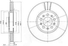 Delphi BG3035 Диск тормозной AUDI A3/VOLKSWAGEN G4/SKODA FABIA передний вент.