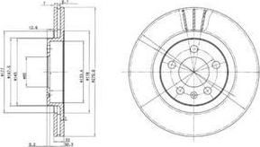 Delphi BG3036 Диск тормозной AUDI A3 96-/SKODA OCTAVIA 96-/VW BORA/GOLF IV/V передний D=280мм.