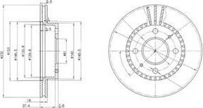 Delphi BG3206 Диск тормозной NISSAN ALMERA (N15) 1.4 95-00 передний вент.D=232мм.