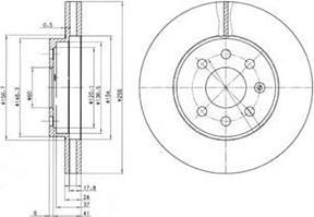 Delphi BG3334 Диск тормозной DAEWOO NUBIRA 1.6/2.0 97- передний