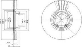 Delphi BG3366 Диск тормозной FORD TRANSIT 91-00 R15 передний вент.D=270мм.