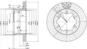 Delphi BG3399 Диск тормозной MERCEDES SPRINTER (4t) 2.3/2.8D 95>06/VW LT 28-46 2.5D зад.вент.