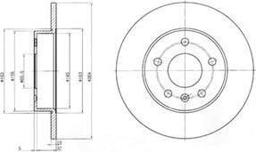 DELPHI Диск тормозной задний OPEL Astra, Combo, Corsa, Corsa Van, Meriva, Zafira (цена за 1 шт., в упак. 2 шт.) (0569109, BG3406)