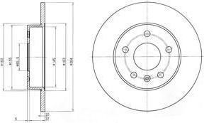 Delphi BG3406C тормозной диск на OPEL ASTRA G универсал (F35_)