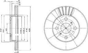 Delphi BG3519 Диск тормозной TOYOTA YARIS 1.0-1.4 99- передний вент.D=235мм.