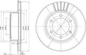 DELPHI Диск торм. пер. вент.[319x22] 6 отв.(min 2) (BG3535)