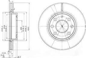 Delphi BG3568 Диск тормозной OPEL CORSA C 1.0-1.7 00- передний