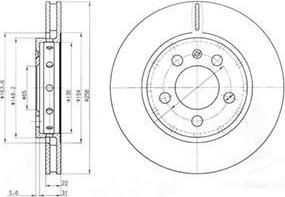 Delphi BG3611 тормозной диск на VW GOLF IV (1J1)