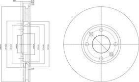 Delphi BG3622C тормозной диск на PEUGEOT 307 (3A/C)