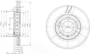 DELPHI Диск торм. пер. вент.[239x18] 5 отв.(min 2) (BG3695)