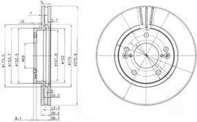 Delphi BG3721 тормозной диск на HYUNDAI SANTA FE I (SM)