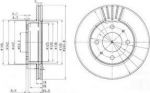 DELPHI Диск тормозной передний вентилируемый HYUNDAI ACCENT (LC) 00-06 (цена за 1 шт., в упак. 2 шт.) (51712-25060, BG3749)