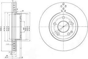DELPHI Диск торм. пер. вент.[300x28] 5 отв.(min 2) (BG3838)