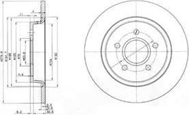 Delphi BG3897 Диск тормозной FORD FOCUS 04-/08-/VOLVO C30/C70 задний