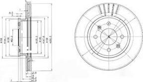 DELPHI Диск торм пер.вент.[255,5x19] 4 отв.[min 2] (BG3934)
