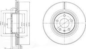 Delphi BG3942 Диск тормозной AUDI A6 2.0-5.2 04- передний D=313мм.