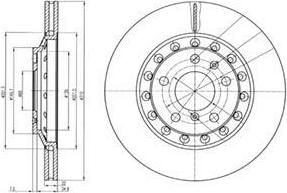 Delphi BG3958 тормозной диск на AUDI A8 (4E_)