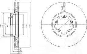 Delphi BG4006 Диск тормозной FORD TRANSIT 06- передний вент.D=300мм.