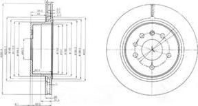 Delphi BG4043 тормозной диск на OPEL OMEGA B (25_, 26_, 27_)