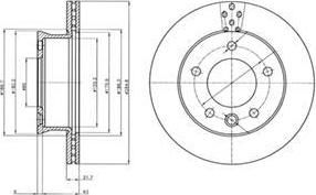 Delphi BG4067 тормозной диск на MERCEDES-BENZ SPRINTER 4-t фургон (904)