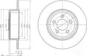 Delphi BG4074 Диск тормозной CHRYSLER 300C 04- задний не вент.