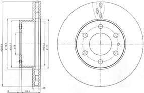 DELPHI Диск торм. пер.[300x28] 6 отв.(min 2) (BG4100)