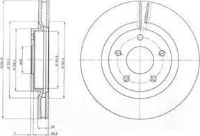 Delphi BG4109 тормозной диск на NISSAN QASHQAI / QASHQAI +2 (J10, JJ10)