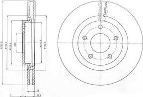 Delphi BG4109C тормозной диск на NISSAN X-TRAIL (T31)