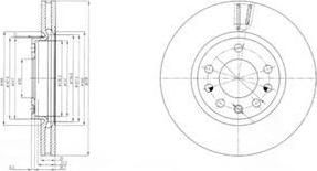 DELPHI Торм.диск пер.вент.[278x26] 5 отв. ( min2) (BG4149)
