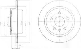 Delphi BG4188 Диск тормозной OPEL INSIGNIA R16 08-/SAAB 9-5 R16 10- задний D=292мм.