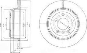 DELPHI Торм.диск зад.вент.[300x20] 5 отв. min2 (BG4243)