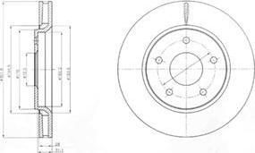 Delphi BG4248 Диск тормозной CHRYSLER VOYAGER IV 07- передний