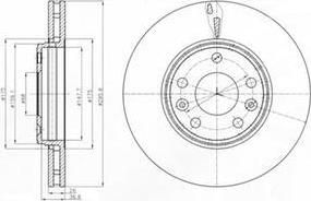 DELPHI Диск торм. пер. вент.[296x26] 5 отв.(min 2) (BG4264)