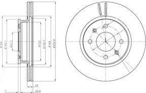 Delphi BG4535C тормозной диск на HYUNDAI i20 (PB, PBT)