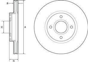 Delphi BG4569 тормозной диск на FORD TRANSIT COURIER Kombi