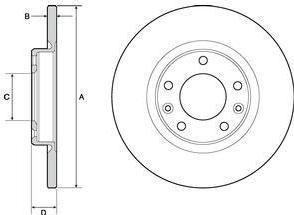 Delphi BG4661C тормозной диск на CITROEN C4 Picasso II