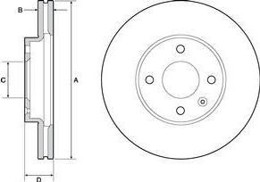 Delphi BG4671C тормозной диск на CHEVROLET AVEO седан (T300)