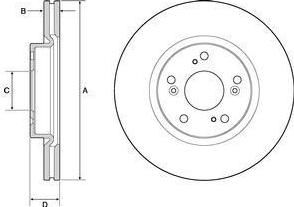 Delphi BG4698C тормозной диск на HONDA CIVIC IX (FK)