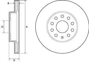 Delphi BG4701C тормозной диск на VW GOLF SPORTSVAN (AM1)