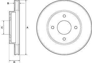 Delphi BG4742C тормозной диск на NISSAN MICRA III (K12)