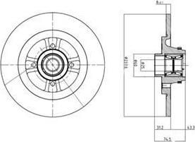 Delphi BG9025RS тормозной диск на RENAULT MEGANE I (BA0/1_)