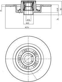 Delphi BG9026RSC тормозной диск на RENAULT LAGUNA II (BG0/1_)