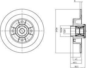 Delphi BG9028RS Диск тормозной RENAULT CLIO III 05-/MEGANE II 02- задний с подшипником