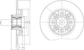 DELPHI Диск тормозной в сборе с подшипником CITROEN C4 II, PEUGEOT 308 (249мм) BG9116RS (BG9116RS)