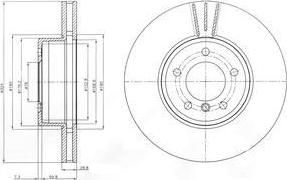 Delphi BG9871C тормозной диск на 5 Touring (E61)