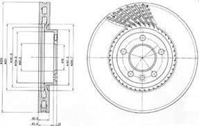 Delphi BG9892 Диск тормозной VW MULTIVAN/TRANSPORTER V 1.9-3.2 03- передний D=333мм.